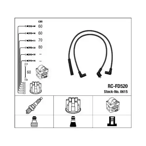 Garantierte Lieferung NGK Zündleitungssatz 0615