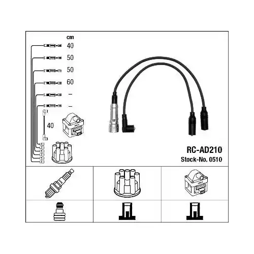 NGK Zündleitungssatz 0510 Gratis Versand