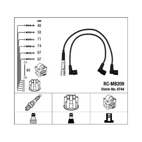 NGK Zündleitungssatz 0744 Abverkauf