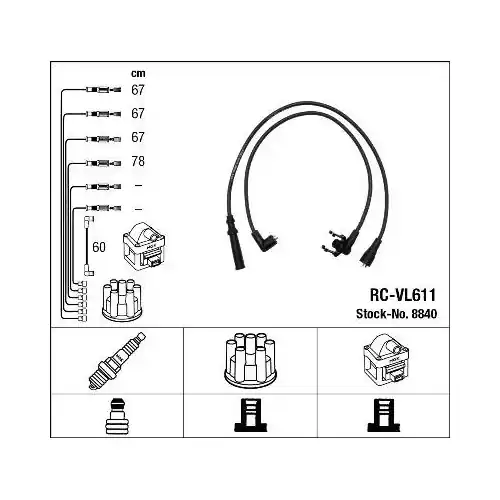 NGK Zündleitungssatz 8840 Knallerangebot