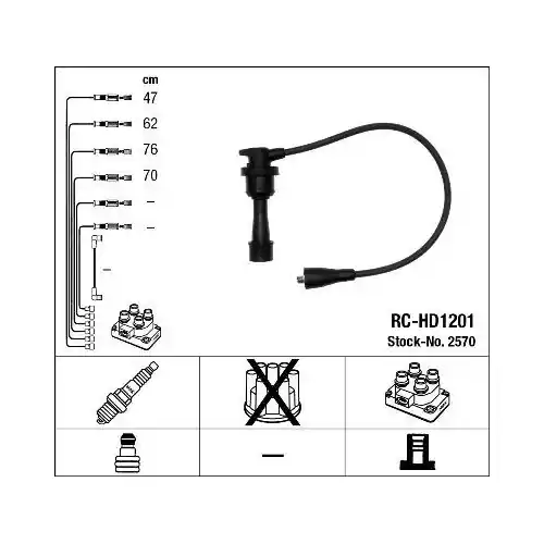 NGK Zündleitungssatz 2570 Kostenloser Rückversand