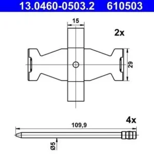 Zertifiziert ATE Zubehörsatz, Scheibenbremsbelag 13.0460-0503.2