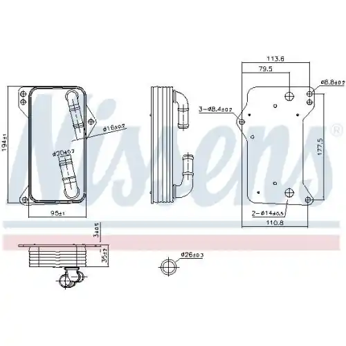 NISSENS Ölkühler, Automatikgetriebe ** FIRST FIT ** 91505 Neue Ware